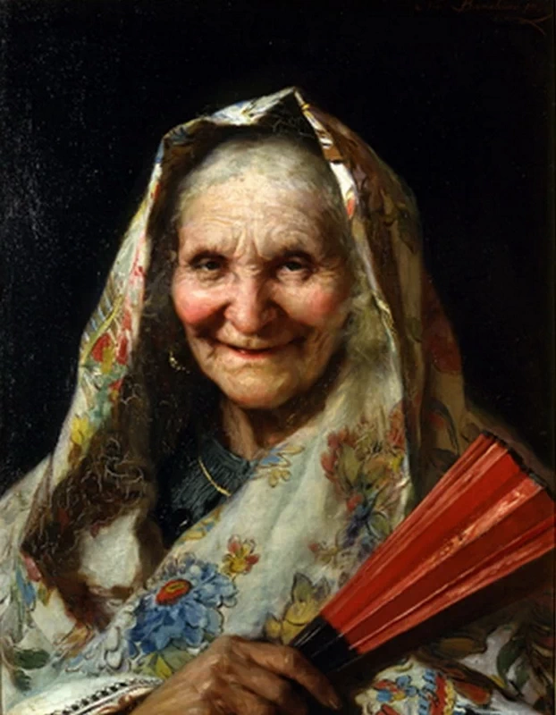 Mezza figura di donna col pezzotto - Collezione D'Arte Della Banca Carige , Genova